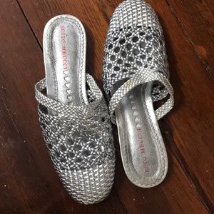 Silver/metallic mules